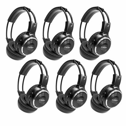 Picture of RP Accessories IR-2008B Infrared Wireless Headphones, 2-Channel Folding Universal Rear Entertainment System IR Headphone for Car TV and DVD Player Audio, Set of 6