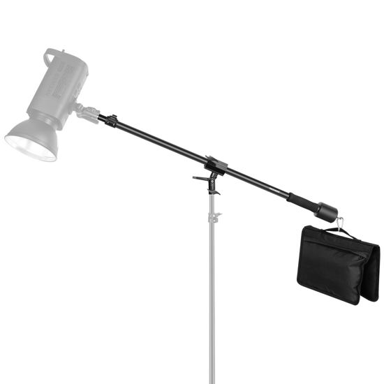 Picture of NEEWER Tripod Boom Arm, 35" to 61" (89 to 155cm) with 1.5kg Counterweight and Sandbag, 1/4" Screw Compatible with Softbox, Studio Light, Flash, Umbrella, Ring Light, Max Load 5kg