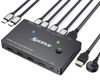 Picture of USB C KVM Switch 4K@60Hz,MLEEDA USB C Switch 2 Computers Share 1 Monitor and 4 USB Devices,Compatible with Thunderbolt 3,with 100 W Power Delivery Option,Wired Remote and 3 Cables Included