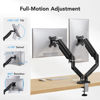 Picture of HUANUO Dual Monitor Mount for 2 Monitors up to 32 inches, Each Arm Holds Max 22lbs, Dual Monitor Stand with Gas Spring System, Height-Adjustable/Tilt/Swivel/Rotate, VESA Standard 75mm or 100mm