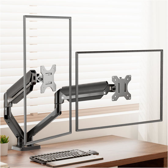 Picture of Dual Monitor Mount Adjustable Monitor-Arm - Support 2 Computer Screen Double Monitor Arm Stand for Desk 32 Inch Vesa Mount Feising FS82B