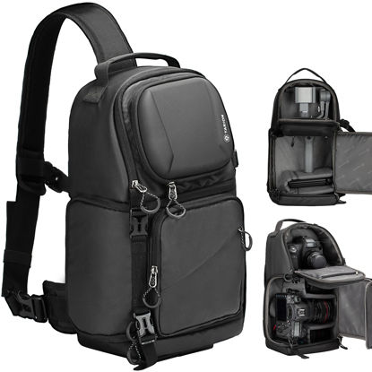 Picture of TARION Waterproof DSLR Sling Backpack with Tripod Holder and Rain Cover - For Photographers