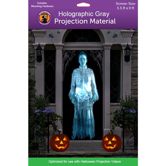 Picture of (5.5 ft x 9 ft) Holographic Rear Projection Screen with Mounting Hardware for Projecting Halloween Videos