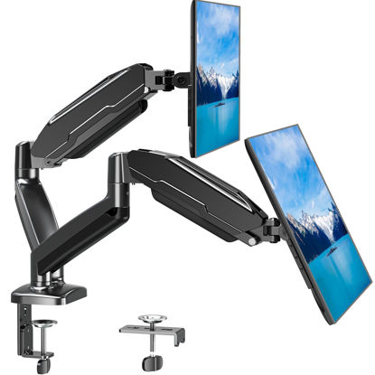 Picture of MOUNT PRO Dual Monitor Mount Fits 13 to 32 Inch Computer Screen, Height Adjustable Monitor Stand for 2 Monitors, Gas Spring Monitor Arm Holds up to 17. 6lbs Each, Monitor Desk VESA Mount, Black