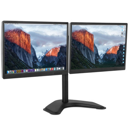 Picture of Mount-It! Dual Monitor Stand for Desk - 2 Screen Mount for Two Computer Screens up to 32 Inch and 17 Lbs - Free-Standing Base Swivels, Tilt, Rotates 360 Adjustable Arms - VESA Compatible Sturdy Steel