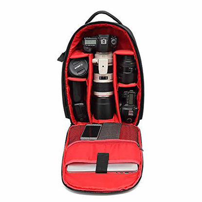 Picture of winvin Waterproof SLR/DSLR Camera Backpack Shoulder Bag Travel Case For Canon Nikon Sony Digital Lens (Large, Red)