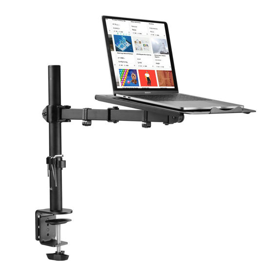 Picture of suptek Full Motion Laptop Riser Desk Mount Stand with Grommet Option, Height Adjustable (400mm), Fits up to 17 inch Notebooks, VESA 100, up to 22lbs (MD6421TP004)