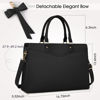 Picture of RAINSMORE Laptop Bag for Women 15.6 Inch PU Tote Bag Business Office Work Bag Waterproof Briefcase Computer Tote Lightweight Handbag Shoulder, Black