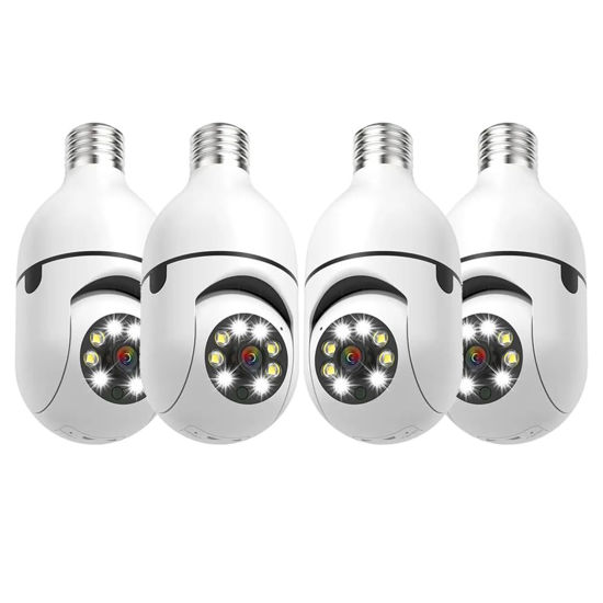 Picture of EVERSECU 4Pack HD 1080P Wireless Light-Bulb Security Camera, Work with 2.4ghz&5ghz WiFi, Motion Auto Tracking, 2 Way Audio, Spotlight Night Vision, E27 Screw-in CCTV Camera (4pcs)