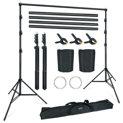 Picture of LINCO Lincostore 9x10 ft Photography Photo Backdrop Stand Background Support System Kit 4154-4236 Black