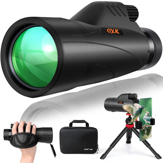 Picture of 12x56 High Power Monocular Telescope with Smartphone Adapter Tripod Travel Bag, Larger Vision Monoculars for Adults with BAK4 Prism & FMC Lens, Suitable for Bird Watching Hunting Hiking Camping