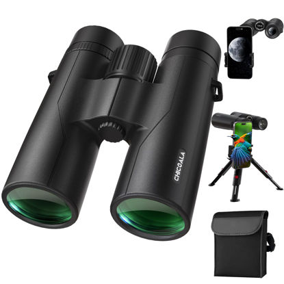 Picture of 12x42 HD Binoculars for Adults High Powered with Phone Adapter and Tripod, Large View & Super Bright Binoculars - Lightweight Waterproof for Bird Watching, Hunting, Stargazing, Hiking, Travel, Sports