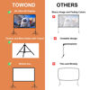 Picture of Projector Screen and Stand, Towond 100 inch Portable Movie Screen Indoor Outdoor 16:9 4K HD Front Rear Projection Screen with Carry Bag Wrinkle-Free and Foldable Design for Backyard Movie Night