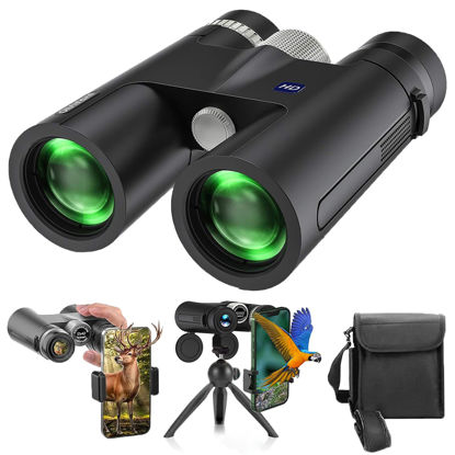 Picture of 12×42 Binoculars for Adults with Smartphone Holder & Tripod, Birthday Gifts for Men Dad Him Husband Teen Boys, High Power Lightweight Binoculars, FMC & BAK4 Prism, Outdoor Gadgets for Birdwatching