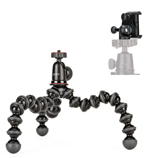 Picture of JOBY GorillaPod 1K GripTight Mount PRO Kit, Compact Flexible Tripod 1K Stand and BallHead 1K with Locking Phone Mount, Easy Landscape or Portrait Mode, Supports up to 1kg (2.2lb), Black (JB01831-BWK)