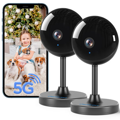 Picture of owltron Indoor Security Camera 4MP, 2 Pack 2.4GHz&5G Dual Band WiFi Home Cameras for Baby Monitor Elderly/Dog/Pet/Nanny Cam with Phone app, 24/7 Cloud&SD Card Storage, 2-Way Audio, Works with Alexa