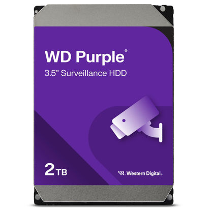 Picture of Western Digital 2TB WD Purple Surveillance Internal Hard Drive HDD - SATA 6 Gb/s, 64 MB Cache, 3.5" - WD23PURZ