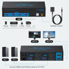 Picture of HDMI KVM Switch Dual Monitor 2 Port 4K@60Hz 2 Monitors 2 Computers USB 3.0 KVM Switcher PC Extended Display for 4 USB Devices Like Mouse Keyboard Printer Gamepad Desktop Controller and 2 USB Cables