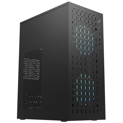 Picture of matx case,itx case,High Airflow Micro ATX PC Case, Support MATX, Mini-ITX, micro atx case slim with USB2.0x2 I/O Port, Black without Fans