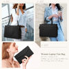 Picture of Laptop Bag for Women 15.6 inch Leather Tote Bag 2pcs Set Professional Work Bag with Clutch Purse Large Office Computer Bag Teacher Bag Shoulder Bag, Black