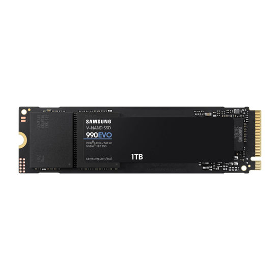 Picture of SAMSUNG 990 EVO SSD 1TB, PCIe Gen 4x4, Gen 5x2 M.2 2280 NVMe Internal Solid State Drive, Speeds Up to 5,000MB/s, Upgrade Storage for PC Computer, Laptop, MZ-V9E1T0B/AM, Black