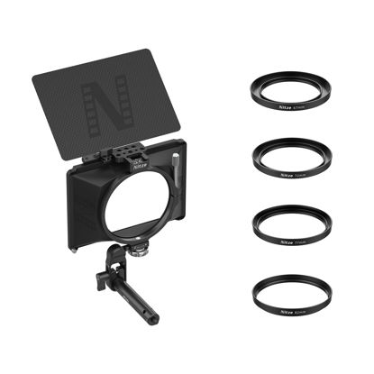 Picture of Nitze Mini Matte Box for Mirroless and DSLR Cameras, Matte Box with 15mm Rod Clamp, 15mm Rod with 1/4" Screw and 4 Lens Adapter Rings (Φ67/72/77/82mm) - MB15AK