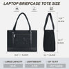 Picture of EMPSIGN Laptop Tote bag for women 16 Inch, Stylish Computer Shoulder Tote Bag for Work, Large Capacity Quilted Laptop Briefcase, Waterproof Women Business Office Bag, Quilted Black