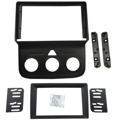 Picture of DKMUS Double Din Radio Stereo Bezel for 2013-2019 Dodge RAM 5500 Dash Installation Mount Trim Kit Fits 9" and Double Din