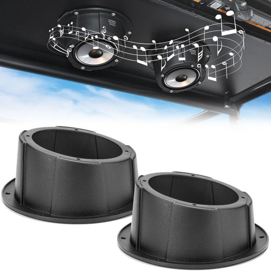 Picture of KEMIMOTO 6.5 Inch Speaker Pods, 2PCS Universal Angled Boxes Enclosures for 6.5" Speakers Compatible with UTVs, RVs, Cars, Boats, Trunks, Trailers - 9.56 Inch Surface Mount (Black)