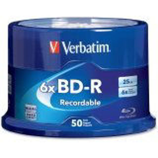 Picture of Verbatim - Bd-R 25Gb 6X Branded 50P Spind "Product Category: Blank Media/Blu-Ray Media"