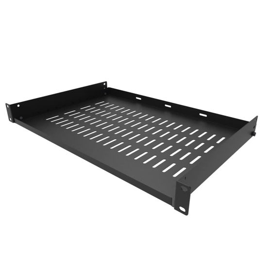 Picture of Jingchengmei 1U Disassembled Vented Cantilever Server Rack Mount Shelf 12"(305mm) Depth for 19-Inch Network/AV Equipment Rack and Cabinet(1U12V)