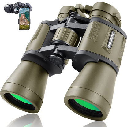 Picture of FREE SOLDIER 20x50 Military Binoculars for Adults with Smartphone Adapter - Compact Waterproof Tactical Binoculars for Bird Watching Hunting Hiking Concert Travel Theater with BAK4 Prism FMC Lens, Mud