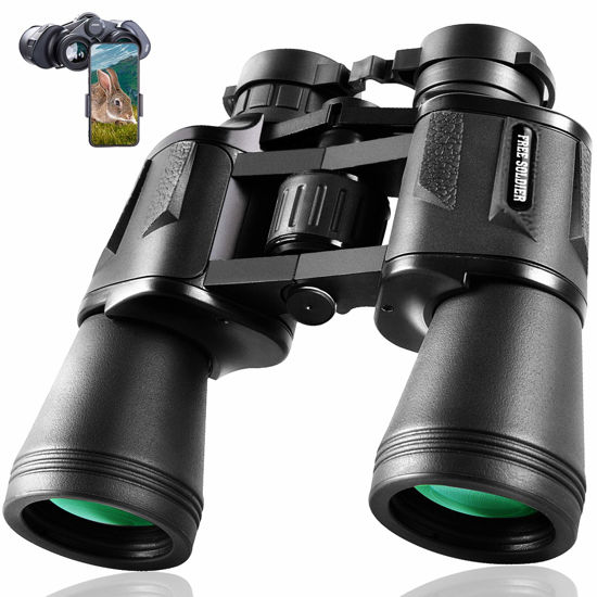 Picture of Binoculars for adults - 20x50 High Power Binoculars for Bird Watching 28mm Large Eyepiece Waterproof Binoculars Hunting Hiking Concert Travel with Smartphone Adapter BAK4 Prism FMC Lens, Black