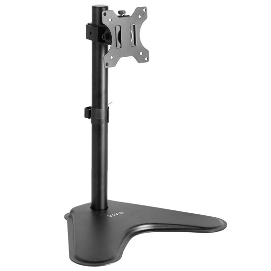 Picture of VIVO Single Monitor Desk Stand, Holds Screens up to 32 inch Regular and 38 inch Ultrawide, Freestanding VESA Steel Mount Base, Adjustable Height, Tilt, Swivel, Rotation, Black, STAND-V001H