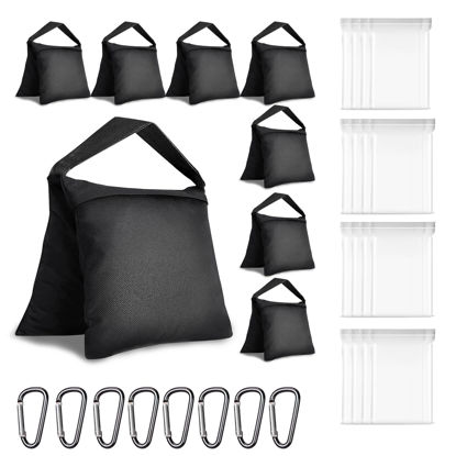 Picture of GLOSHOOTING 8 Packs Sandbags Weight Bags, Heavy Duty Saddlebag for Photography Equipment, Empty Sand Bags for Canopy Tent, Backdrop Stand, Photo Tripod, Outdoor Patio, Umbrella Base, Fishing Chair