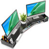 Picture of LORYERGO Dual Monitor Stand, Laptop Stand with Storage Accessories Slots, Length and Angle Adjustable, Ergonomic Viewing Height