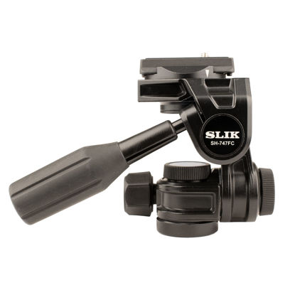 Picture of SLIK SH-747FC 3-Way Pan Head w/Friction Control and Arca-Type Quick Release Plate-747FC 3-Way Pan Head w/Friction Control and Arca-Type Quick Release Plate, Black (618-840)