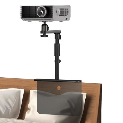 Picture of Bed Sofa Projector Stand, Height Adjustable Projector Mount Base, 360° Rotation, Universal Bedside Projector Bracket Holder Compatible with XGIMI, VANKYO, Epson, Jinhoo, AuKing Projector