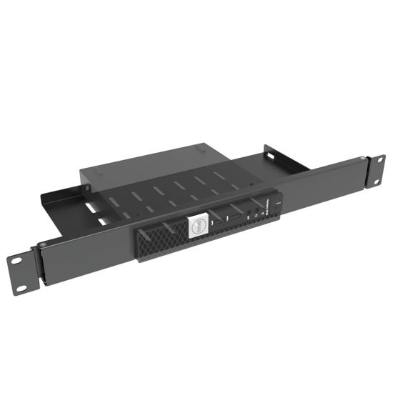 Picture of JINGCHENGMEI Mini Rack Mount for Dell OptiPlex Micro Form Factor Case-1U Hinged Server Rack Shelf with Easy Access Network Connections in 19-inch Network Cabinet or Server Rack