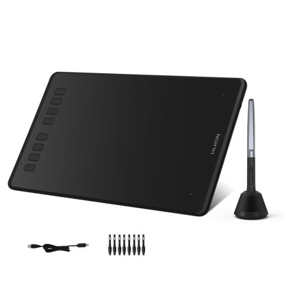 Picture of HUION Inspiroy H950P Drawing Tablet, 8x5 inch Digital Art Tablet with Battery-Free Stylus, 8192 Pen Pressure, Tilt, 8 Hot Keys, Graphic Tablet for Design, Writing, OSU, Work with Mac, PC, Mobile