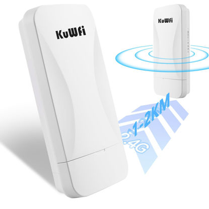 Picture of KuWFi Point to Point Wireless WiFi Bridge 2.4G Long Range CPE Indoor/Outdoor 1KM Transmission Distance Solution for PTP/PTMP IP65 Weatherproof 11DBI Antenna