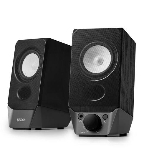 Picture of Edifier R19BT 2.0 PC Speaker System with Wooden Cabinet, Bluetooth 5.3, Full Stereo Sound, Strong Bass, Volume Control, 3.5mm Input/USB-A Sound Card for Computer/TV/Smartphone/Tablet - Black