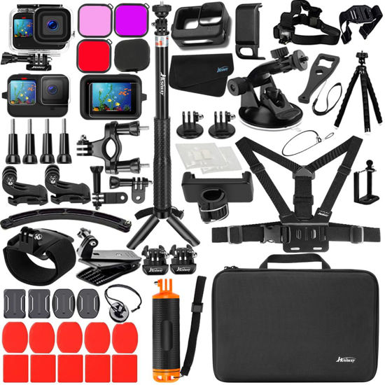 Picture of Husiway Accessories Kit for Gopro Hero 13 12 11 10 and 9 Black Battery Cover Door Waterproof Housing Silicone Case Glass Screen Protector Bundle for Go pro Hero13 Hero12 Hero11 Hero10 Hero9-63E