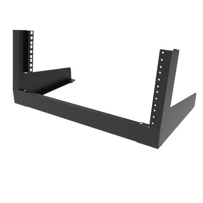 Picture of JINGCHENGMEI 4U Desktop Server Rack 19 inches Open Frame Rack- 2 Post Free-Standing Rack Switch Depth for Patch Panel, Data, AV, IT,Studio or Computer Equipment (JCM-DT4URack)