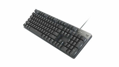 Picture of Logitech K845 Mechanical Illuminated Keyboard, Strong Adjustable Tilt Legs, Full Size, Aluminum Top Case, 104 Keys, USB Corded, Windows (TTC Brown Switches)