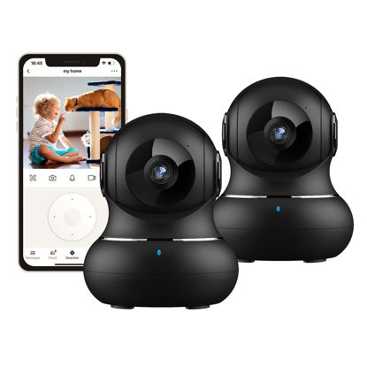 Picture of litokam 2K Indoor Camera, 360 Pan/Tilt Home Security Camera with Motion Detection, Pet Camera with Phone App, Baby Monitor with Night Version, WiFi Camera-Two Way Audio, Work with Alexa, 2 Pack