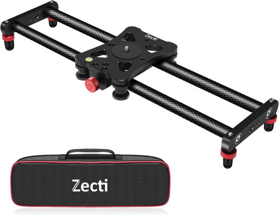 Picture of Zecti Camera Slider 16 "/40 cm Adjustable Carbon Fiber Camera Dolly Track Slider Video Stabilizer Rail for Camera DSLR Video Movie Photography Camcorder Stabili & Phone