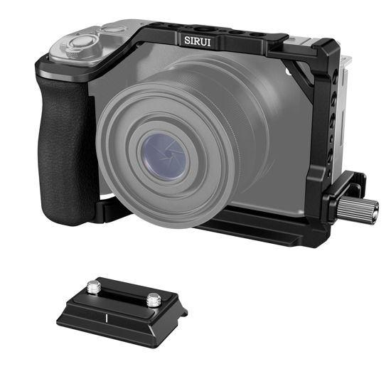 Picture of SIRUI Camera Cage for Sony ZV-E1 with Silicone Grip and Cable Clamp for HDMI, Built-in Quick Release Plate for Arca-Type, Cold Shoe, and Multiple Threaded Holes, AM-ZV-E1