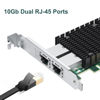 Picture of 10Gb NIC Dual RJ45 Port PCIe Network Card with Intel X540-AT2 Controller, 10G Ethernet Converged Network LAN Adapter, Support Windows/Linux/Vmware/ESX/Freebsd Server, Compare to Intel X540-T2