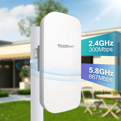 Picture of Outdoor WiFi Extender，WiFi Booster | Repeater&AP Mode | Up to 1200Mbps Dual Band WiFi Repeater | Covers Up to Least 3440 Sq. ft and 30 Devices